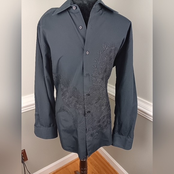 INC, black, buttondown shirt - Picture 2 of 5